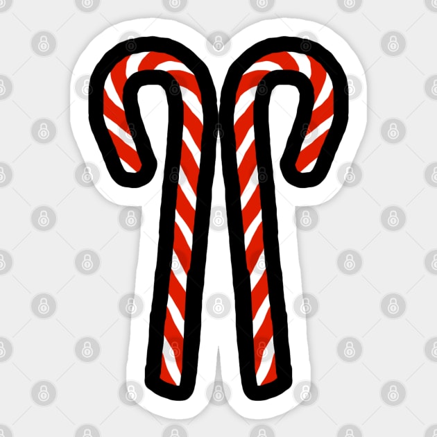 Two Candy Canes for Christmas Sticker by ellenhenryart